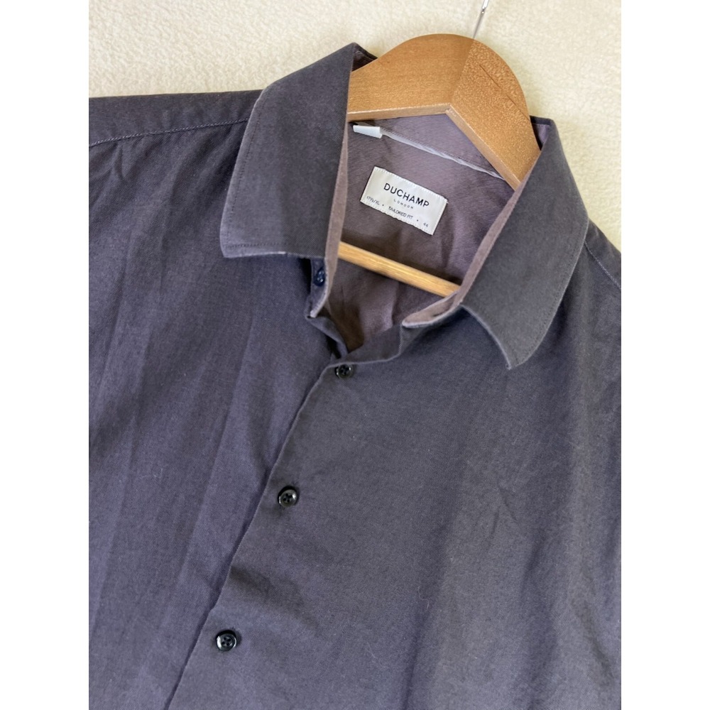 Duchamp Dress Shirt Men's‎ 17.5 - 44 XL Gray Button Up Cotton